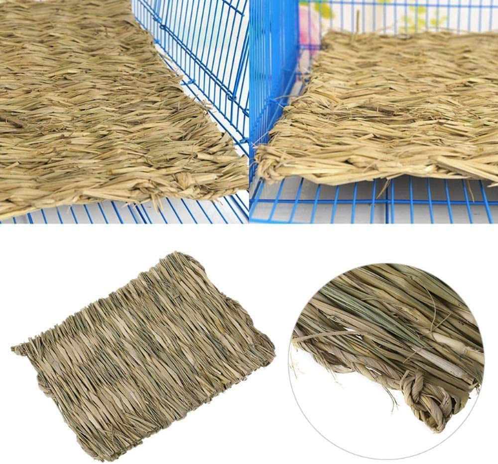 Woven Grass Mat Set for Rabbits - 12 Piece Chew Toy Bed Mat Collection