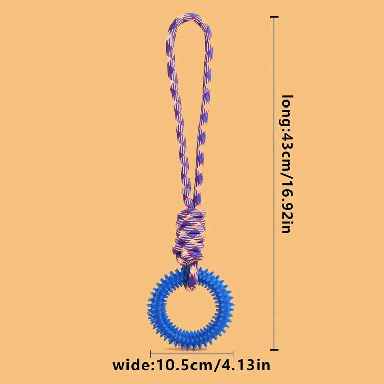 Dog Toys Chew Resistant Nylon Rope Toys Pet Colorful Woven Knot Rubber Toys Dog Self Fun Outdoor Swimming Toys Pet Supplies