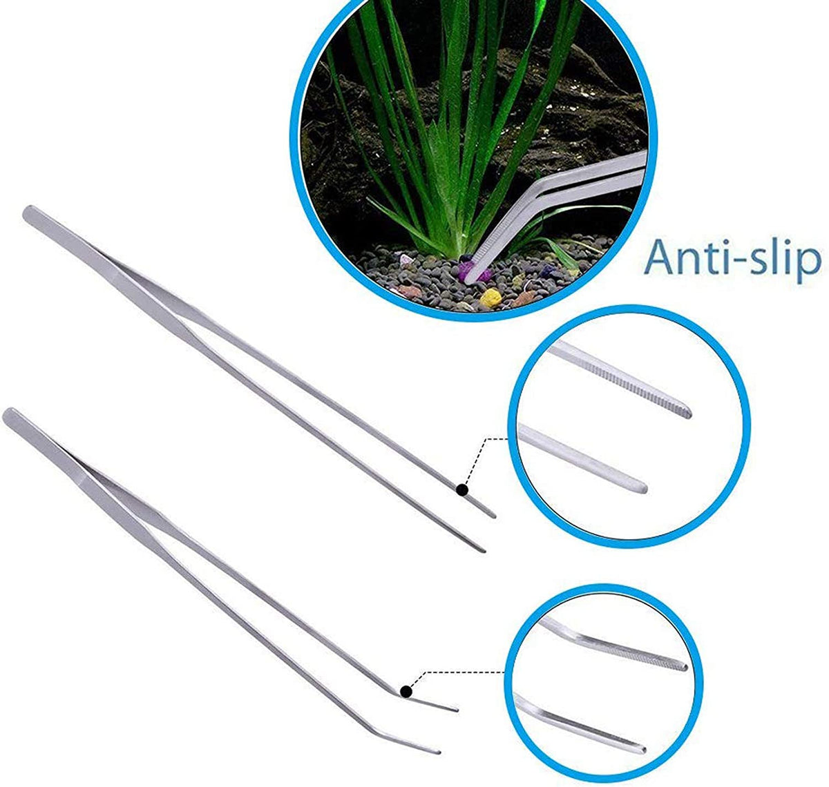 Professional Aquascaping Tool Set: 4-in-1 Stainless Steel Long Tweezers, Scissors, and Spatula for Aquariums, Fish Starter Kits, and Terrariums