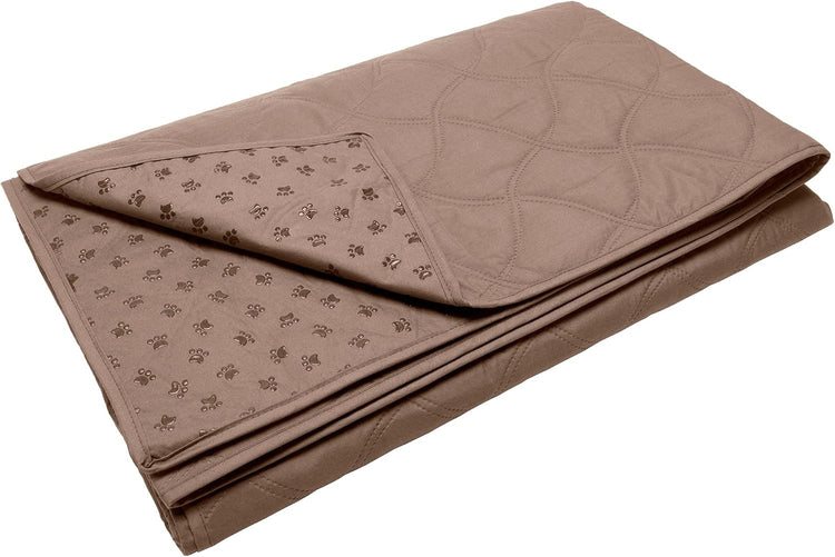 Waterproof Non-Slip Twin Size Mattress Protector for Pets, Washable Quilted Twill Cover for Beds, Couches, and Car Seats - Brownstone