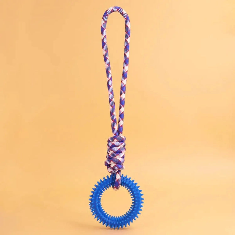 Dog Toys Chew Resistant Nylon Rope Toys Pet Colorful Woven Knot Rubber Toys Dog Self Fun Outdoor Swimming Toys Pet Supplies