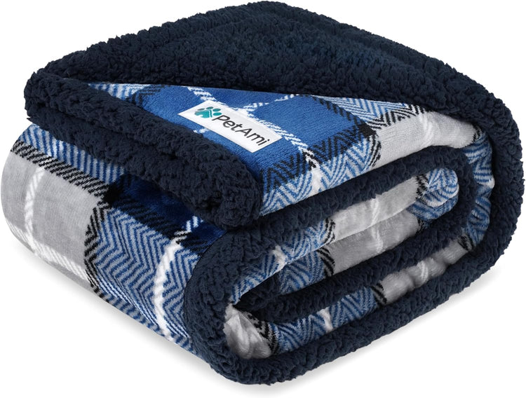 Waterproof Blanket for Small Dogs and Cats, 29" x 40", Light Grey Plaid