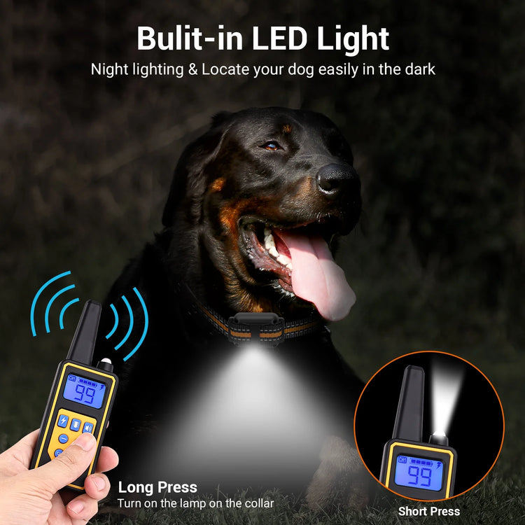 2600FT Dog Training Collars for 2 Dogs, Dog Shock Collar with Remote, 3 Modes Beep Vibration Shock, Waterproof, LED Light for Training Small Medium Large Dogs